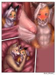 3:4 absurd_res alex_hound anthro areola areola_slip big_breasts breasts canid canine comic connor_(alex_hound) duo eleanor_(alex_hound) female femboy fox hi_res huge_breasts male male/female mammal mature_female overweight size_difference