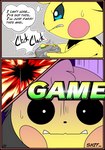 absurd_res adult_(lore) ambiguous_gender anthro comic conditional_dnp controller english_text first_page game_controller gamecube gamecube_controller generation_2_pokemon hi_res male_(lore) nine-volt_(talentlesshack) nintendo nintendo_controller onomatopoeia page_number pichu pokemon pokemon_(species) solo sound_effects speech_bubble super_smash_bros. talentlesshack text thought_bubble young young_anthro