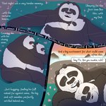 1:1 2021 anthro ari_guardian bear belly bite black_body black_nose blush comic cuddling dialogue dreamworks duo ear_bite english_text eyes_closed father_(lore) father_and_child_(lore) father_and_son_(lore) giant_panda hi_res hug incest_(lore) kung_fu_panda li_shan_(kung_fu_panda) lying male male/male mammal master_po_ping outside overweight overweight_male parent_(lore) parent_and_child_(lore) parent_and_son_(lore) sleeping son_(lore) text white_body