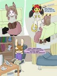 2011 3:4 anthro babystar biped chocolatekitsune_(character) comic detailed_background dialogue digital_media_(artwork) english_text eyewear female final_fantasy fur gemma_polson glasses greeting group hair hi_res lagomorph leporid male mammal moogle rabbit rodent sciurid sitting square_enix standing text traditional_moogle tree_squirrel trio