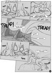 2013 3_toes ahastar ahastar_(artist) anthro bolt_(diablo_the_rex) collaboration comic deinonychus diablo_the_rex dinosaur dragon dromaeosaurid duo english_text erection european_mythology extreme_size_difference feet feral foot_focus footprint genitals greyscale hi_res larger_feral male male/male masturbation monochrome mythological_creature mythological_scalie mythology pawpads penis prehistoric_species reptile scalie size_difference smaller_anthro speech_bubble text theropod toes trampling underfoot western_dragon