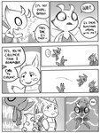 2019 3:4 7_panel_comic ambiguous_gender antennae_(anatomy) anthro bayani_(yapc) black_and_white black_eyes black_text blaine_(yapc) celebi celebi_(yapc) cheek_spots claws clenched_teeth closed_smile comic dialogue digital_media_(artwork) eevee ellipsis english_text finger_claws flavia-elric floating fluffy fluffy_tail flying fur generation_1_pokemon generation_2_pokemon gesture glistening group hand_gesture legendary_pokemon lux_(yapc) monochrome mouth_closed nintendo open_mouth open_smile pikachu pointing pokemon pokemon_(species) pokemon_mystery_dungeon question_mark reflection sharp_teeth smile speech_bubble spike_chunsoft tail talking_to_another teeth text tongue wartortle water water_reflection waterfall white_sclera wings