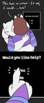 alternate_species anthro boss_monster_(undertale) bovid brown_hair caprine clothed clothing duo english_text eyes_closed female frisk_(undertale) fur goat hair hi_res horn hug long_ears mammal robertge simple_background text toriel undertale undertale_(series) white_body white_fur