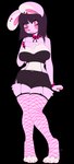 alpha_channel alternative_fashion anthro bangs belly black_bottomwear black_clothing black_shorts black_topwear blunt_bangs bottomwear bracelet breasts clothed clothing collar countershading curvy_figure digital_drawing_(artwork) digital_media_(artwork) ear_piercing facial_piercing female fishnet_clothing fishnet_legwear full-length_portrait fully_clothed fur hair hi_res jewelry lagomorph legwear leporid lip_piercing lip_ring mammal navel nose_piercing nose_ring piercing pink_body pink_collar pink_eyes pink_fur pink_wristband portrait pupils rabbit ring_piercing septum_piercing septum_ring short_hair shorts simple_background snakebite_piercing spiked_bracelet spiked_collar spikes tametama toeless_legwear topwear transparent_background white_belly white_body white_breasts white_countershading white_inner_ear white_pupils