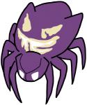 2017 8_legs alternate_species ambiguous_gender arachnid arthropod bugdex digital_drawing_(artwork) digital_media_(artwork) empty_eyes exoskeleton eyespots fakemon feral front_view full-length_portrait generation_1_pokemon gengar markings multi_limb nintendo pokemon pokemon_(species) portrait purple_body purple_exoskeleton ricky_hoffman simple_background solo spider standing tan_markings toony white_background white_eyes white_markings