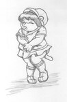 2007 age_progression anthro bottomwear child clothed clothing danellz eyes_closed felid female footwear hair hat headgear headwear kathy_(danellz) lion mammal monochrome open_mouth pantherine shoes sketch socks solo topwear traditional_media_(artwork) transformation young young_anthro