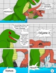 anal anal_penetration anthro anus bandai_namco black_penis comic crocodile crocodilian crocodylid dialogue digimon digimon_(species) digital_media_(artwork) dragon duo explicitly_stated_nonconsent forced genitals guilmon half-erect hector21314 male male/male male_penetrated male_penetrating male_penetrating_male mythological_creature mythological_scalie mythology nude penetration penis rape reptile scalie sex spanish_text swimming_pool tail text thick_penis translated water