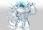 9000_(c3b4) big_muscles body_hair c3b4 cybernetics cyborg fur hi_res huge_muscles machine male multi_tail muscular muscular_male protogen solo tail white_body white_fur