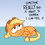 1:1 applejack_(mlp) ask_jappleack blonde_hair clothing comic cowboy_hat cutie_mark dialogue earth_pony english_text equid equine female feral foreshadowing freckles friendship_is_magic green_eyes hair hasbro hat headgear headwear horse hotdiggedydemon lying mammal my_little_pony pony ponytail solo tail text tumblr