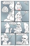 absolutedream absurd_res asriel_dreemurr bone border comic dialogue digital_media_(artwork) english_text group hi_res humanoid monochrome monster_kid sans_(undertale) skeleton text trio undertale undertale_(series) white_border