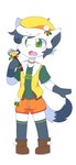 2019 ambiguous_gender anthro bangs biped black_body black_ears black_fur black_hair black_tail blush blush_lines brown_clothing clothing domestic_cat ear_markings electronics fangs felid feline felis fur fur_markings gloves_(marking) green_clothing green_eyes hair hat headgear headwear highlights_(coloring) holding_microphone holding_object mammal markings microphone model_sheet multicolored_body multicolored_ears multicolored_fur multicolored_hair open_mouth orange_clothing paws solo tail tail_markings teeth tongue topwear two_tone_body two_tone_ears two_tone_fur two_tone_hair two_tone_tail white_body white_clothing white_ears white_fur white_hair white_tail wildflower_(yonkagor) yellow_clothing yonkagor