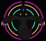 2021 3_eyes ambiguous_gender animated anthro apollysabyss black_body black_sclera black_tail blue_body blue_claws blue_eyes claws ghost ghost_tail multi_eye pink_body pink_claws pink_eyes short_playtime signature solo spirit tail yellow_body yellow_claws yellow_eyes