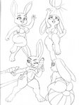 2024 absurd_res anthro ball beach_ball big_breasts bikini breasts butt clothing disney ears_down female hi_res inflatable judy_hopps lagomorph leporid looking_at_viewer looking_back mammal monochrome omegasunburst one_eye_closed pivoted_ears rabbit sitting sitting_on_ball sketch solo swimwear thick_thighs toy toy_gun two-piece_swimsuit under_boob water_gun wide_hips zootopia