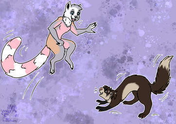 Rating: s
ID: 5587191
Date: 2025-05-20 22:33:01 -0400
Status: active
Score: 0
ambiguous_gender arwenscoots conditional_dnp domestic_ferret duo feral hair horn jumping lemur mammal markings mustelid musteline playing primate raised_tail strepsirrhine striped_markings striped_tail stripes tail tail_markings true_musteline weasel post #5587191