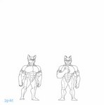 animated anthro belly canid canine canis duo growth jzp_art macro male male/male mammal muscle_growth muscular muscular_male pecs short_playtime sketch transformation weight_gain wolf zezeze2000