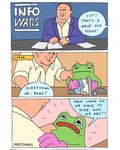 2022 4:5 alex_jones amphibian anthro beetlemoses bodily_fluids clock clothed clothing comic crying dialogue duo emanata english_text eyebrows frog gay_frogs gloves hair hand_on_shoulder handwear hi_res human human_on_anthro humor info_wars inside interspecies logo male male/male mammal meme multiple_scenes offscreen_character paper plate romantic romantic_couple shirt sink suit tears text three_frame_image topwear url watch