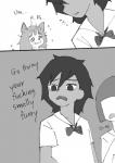 anthro biped bullying canid canine child clothing comic dialogue digital_drawing_(artwork) digital_media_(artwork) english_text female fox fur_(theterm) group human insult kemono mammal monochrome night_(theterm) school_uniform speciesism text theterm uniform young young_anthro young_female young_human