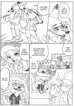 2016 anthro bibio canid canine comic disney english_text female fennec_fox finnick_(zootopia) fox fur hi_res judy_hopps lagomorph leporid male mammal monochrome nick_wilde rabbit red_fox text true_fox zootopia