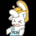 1:1 4_fingers alpha_channel anthro clothed clothing duo eyes_closed fingers lagomorph leporid male mammal oob oob_(character) open_mouth rabbit shirt simple_background topwear transparent_background ych_(character) young young_anthro young_male