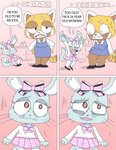 2020 accessory aggretsuko ailurid alternative_fashion anthro bow_(feature) bow_accessory bow_ribbon centered_hair_bow chinchilla chinchillid comic declan_mccarthy duo english_text female hair_accessory hair_bow hair_ribbon hi_res humor j-fashion jirai_kei mammal manaka_(aggretsuko) parody red_panda retsuko ribbons rodent sanrio size_difference text the_marvelous_misadventures_of_flapjack toony