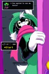 2024 2:3 anthro bovid caprine clothing deltarune dialogue door eyewear fangs frist44 fur glasses goat hat headgear headwear hi_res male mammal ralsei scarf simple_background solo speech_bubble teeth undertale_(series) white_body white_fur witch_hat