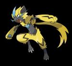 2018 4_fingers absurd_res alpha_channel ambiguous_gender anthro black_body black_fur blue_body blue_eyes blue_fur claws fangs felid fingers fur generation_7_pokemon hi_res legendary_pokemon mammal midriff multicolored_body multicolored_fur nintendo official_art open_mouth orange_tongue pokemon pokemon_(species) sharp_teeth simple_background solo tail teeth thick_thighs thin_calves tongue transparent_background unknown_artist yellow_body yellow_fur yellow_tail zeraora