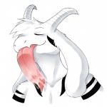 1:1 asriel_dreemurr_(god_form) big_tongue black_sclera bodily_fluids boss_monster_(undertale) bovid caprine fur horn lewdtale long_ears long_tongue male mammal markings saliva simple_background solo tongue tongue_fetish tongue_out undertale undertale_(series) white_body white_fur