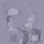 1:1 anthro arm_tattoo bed big_butt big_ears biped black_body black_eyes black_fur box butt canid canine canis chat chat_box claws clothing container coyote curseofdreg dialogue dragon dripping duo ear_piercing finger_claws flirting fur furniture furred_dragon furred_scalie grey_body grey_fur grey_highlights heart_symbol hi_res highlights_(coloring) holding_object horn hybrid inside latex latex_clothing latex_skinsuit leg_tattoo livestream male mammal mythological_creature mythological_scalie mythology open_mouth piercing potion potion_bottle purple_body purple_eyes purple_fur reez rubber_clothing scalie skinsuit smile smirk tail tattoo text thick_thighs tight_clothing white_body white_fur wolf