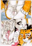 2015 anthro bear better_late_than_never bodily_fluids breasts comic daigaijin dialogue dreamworks english_text felid female genital_fluids genitals giant_panda kung_fu_panda male male/female mammal master_po_ping master_tigress nipples painting_(artwork) pantherine pussy text tiger traditional_media_(artwork) vaginal_fluids watercolor_(artwork)