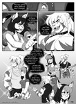 anthro artemis_(nimzy) breasts cleavage clothed clothing comic cricetid dialogue electronics english_text felid female hair hamster hi_res holding_microphone holding_object hybrid liger male mammal microphone monochrome nimzy noms_(nimzy) pantherine rodent text tobi_(nimzy) url