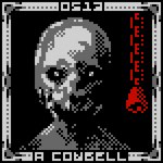 16-bit 1:1 ambiguous_gender anterior_nasal_aperture bald black_background border chain cowbell digital_media_(artwork) english_text front_view grey_border grey_text hairless headshot_portrait humanoid looking_at_viewer monster monstrous_humanoid number oroshibu pixel_(artwork) portrait scp-513 scp-513-1 scp_foundation simple_background solo spot_color sunken_eyes text wide_mouth