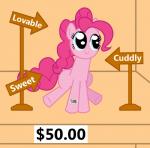 2014 barcode blue_eyes cutie_mark digital_media_(artwork) earth_pony equid equine female feral for_sale friendship_is_magic hair hasbro horse mammal my_little_pony pink_body pink_hair pink_tail pinkie_pie_(mlp) pony price_tag sign smile solo tail vincentthecrow