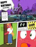 anthro barn bedroom big_macintosh_(mlp) chicken_coop closing_door clothed clothing comic dialogue english_text equid equine farm friendship_is_magic fully_clothed hasbro hi_res horse lights_off lights_out male mammal my_little_pony pony shocked solo sweet_apple_acres text tolpain