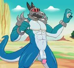 2019 60percentscalie abs anthro balls biceps blue_body bound_dragon_(60percentscalie) detailed_background dragon fighting_pose fist flaccid foreskin genitals horn humanoid_genitalia humanoid_hands humanoid_penis lizard male multicolored_body muscular muscular_anthro muscular_male mythological_creature mythological_scalie mythology nails navel nude outside pecs penis pose quads reptile retracted_foreskin scalie serratus sky solo tail two_tone_body two_tone_tail vein veiny_penis white_balls white_body