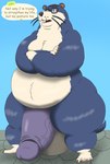 alythewolfcat animal_crossing anthro balls belly big_balls big_belly big_penis buckteeth crossed_arms english_text eyewear genitals glasses hi_res huge_balls huge_belly huge_penis huge_thighs hyper hyper_balls hyper_genitalia hyper_penis lyle_(animal_crossing) male mammal morbidly_obese mustelid nintendo obese otter overweight overweight_male penis solo teeth text thick_thighs wearing_glasses