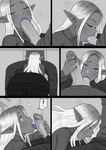 bodily_fluids clothed clothing comic cum cumshot duo ejaculation elf erection exclamation_point fellatio female female_penetrated fingers genital_fluids genitals glans hair hi_res humanoid humanoid_pointy_ears licking lily_(madabalone) madabalone male male/female male_penetrating male_penetrating_female not_furry oral penetration penile penis penis_lick pointy_ears sex tongue tongue_out vein veiny_penis