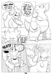 2017 2_toes 3_fingers angry anthro battle battle_ready black_and_white block claws comic crowd denied determined dialogue english_text exploud eyelashes feet female fight fingers fist frown generation_1_pokemon generation_3_pokemon group hi_res horn humanoid intimidation male mammal markings monochrome nidoqueen nintendo outside pokemon pokemon_(species) punch queenie_(shoutingisfun) shoutingisfun simple_background sound_effects spikes standing text toes