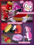 2019 absurd_res amy_rose anthro breech_loader clothed clothing comic duo echidna english_text eulipotyphlan female fur green_eyes handwear hedgehog hi_res knuckles_the_echidna male mammal monotreme purple_eyes sega sonic_the_hedgehog_(series) text toso