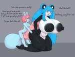 absurd_res anthro balls bear big_balls big_breasts big_butt big_penis blue_body blue_eyes blue_fur blue_hair blush breasts breasts_bigger_than_head butt dialogue duo female femboy fur genitals giant_panda hair hi_res huge_balls huge_breasts huge_butt huge_penis huge_thighs hyper hyper_balls hyper_genitalia hyper_penis imminent_rape imminent_sex lagomorph larger_female leporid male male/female mammal nude penis pigtails pink_hair rabbit razbunny size_difference small_but_hung smaller_male thick_thighs