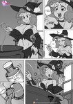 anthro anthrofied big_breasts bottomwear breasts cauldron cleavage clothed clothing comic equid equine female friendship_is_magic hasbro hat headgear headwear hi_res mammal miniskirt monochrome my_little_pony pia-sama pinkie_pie_(mlp) skirt sneeze solo witch_hat