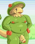 4:5 anthro anthrofied breloom elemental_creature foreskin fungi_fauna fungus generation_3_pokemon genitals glistening glistening_body green_body green_mushroom green_skin hi_res male moobs multicolored_body mushroom nintendo nipples open_mouth open_smile overweight overweight_anthro overweight_male penis pokemon pokemon_(species) raised_tail ruffonaut simple_background smile solo tail tan_body tan_skin tan_tail thick_thighs two_tone_body vein veiny_penis