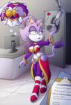 anthro big_breasts blaze_the_cat breasts cleavage clothed clothing comic digital_media_(artwork) domestic_cat felid feline felis female harem_outfit heart_symbol hi_res machine mammal robotic_arm sega solo sonic_the_hedgehog_(series) the_other_half