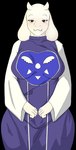 alpha_channel anthro blush blush_lines bovid caprine clothed clothing dress female goat hi_res looking_at_viewer mammal red_eyes simple_background solo toriel transparent_background undertale undertale_(series) worldofpaint