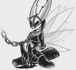 2_penises 6_wings anthro arms_tied arms_tied_behind_back arthropod arthropod_abdomen bdsm big_penis biped black_body bodily_fluids bondage bound branded chain chain_leash collar erection genitals hands_behind_back heart_symbol hollow_knight hollow_knight_(character) huge_penis leash leashed_collar male monochrome multi_genitalia multi_penis multi_wing muzzle_(object) muzzled penis simple_background sinmarshmallow sitting sitting_on_ground solo sparkles spread_wings sweat team_cherry unusual_bodily_fluids vessel_(species) void_(hollow_knight) wings