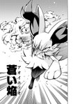 2024 anthro biped black_and_white border braixen cheek_tuft comic dialogue digital_drawing_(artwork) digital_media_(artwork) elemental_manipulation facial_tuft feral fire fire_manipulation full-length_portrait fur fur_tuft generation_6_pokemon hi_res inner_ear_fluff japanese_text lir_(icma) makotoo male_(lore) monochrome motion_lines nintendo one_panel_comic pmd:_icma pokemon pokemon_(species) pokemon_mystery_dungeon portrait solo spike_chunsoft text translated tuft young_(lore)