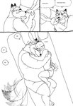 2023 anthro bed bernielover blush boxers_(clothing) canid canine clothed clothing comic cuddling dialogue disney duo english_text eyes_closed fan_character fox furniture gideon_grey hi_res hug i_love_you kissing lagomorph leporid male male/male mammal monochrome nate_hopps overweight overweight_male pillow rabbit red_fox romantic romantic_confession romantic_couple shirt smile speech_bubble tail tail_motion tailwag tank_top text topless topwear true_fox underwear underwear_only whispering zootopia