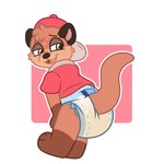 1:1 anthro asoggypuppy bodily_fluids chester_the_otter diaper genital_fluids hi_res male mammal mustelid otter unclean_diaper urine used_diaper vtuber wet_diaper wetting wetting_diaper