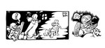 2023 albert_alligator alligator alligatorid anthro bayou_beaver beauregard_bugleboy blush canid canine canis clothing comic crocodilian domestic_dog exclamation_point eyes_closed genitals group hat headgear headwear hi_res male mammal masturbation monochrome oral penis pogo pogo_possum porky_pine reptile scalie shirt sitting topwear voyeur