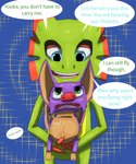 Rating: s
ID: 5583544
Date: 2025-05-19 11:11:29 -0400
Status: active
Score: -2
5:6 absurd_res anthro arms_bent artist_logo asking asking_another bat belly big_belly big_ears big_nose black_eyebrows blue_background blue_eyes blush blush_lines carrying_another carrying_partner chameleon colored dialogue digital_drawing_(artwork) digital_media_(artwork) duo english_description english_text eyebrows eyelashes female female_feral feral fingers fur green_body green_eyes green_skin hi_res insult interspecies interspecies_pregnancy larger_anthro larger_male laylee light lighting lizard logo looking_at_another looking_at_partner male male_anthro mammal mayternity mayternity_2025 membrane_(anatomy) membranous_wings multicolored_body name_drop name_in_dialogue navel open_mouth open_smile outie_navel pink_tongue playtonic_games pregnant pregnant_female pregnant_feral purple_body purple_fur question red_eyelids red_fingers red_nose reptile scalie shaded simple_background simple_shading sitting size_difference skywater smaller_female smaller_feral smile smiling_at_another smiling_at_partner speech_bubble standing talking_to_another talking_to_partner tan_body tan_inner_ear tan_skin text tongue two_tone_body wings yooka yooka-laylee post #5583544