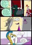 armor arthropod building castle changeling chimera comic dialogue digital_media_(artwork) discord_(mlp) draconequus english_text equid equine female feral friendship_is_magic group hair hasbro horn horse male mammal metal_(artist) my_little_pony pony queen_chrysalis_(mlp) royal_guard_(mlp) sculpture statue text wings